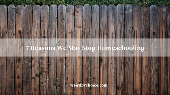 7 Reasons We May Stop Homeschooling